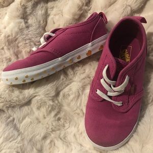 Vans pink with gold hearts toddler size 10.